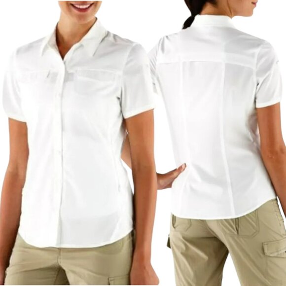 REI Co-op Sahara Short-Sleeved Hiking Shirt - White - XL - Picture 1 of 10